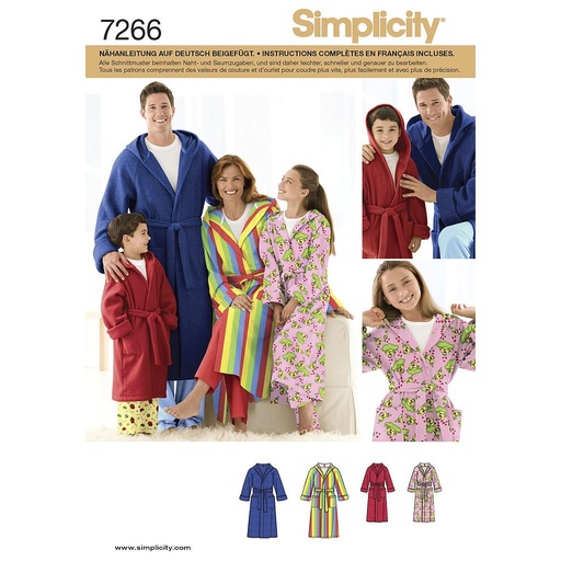 [S3575.A-(S7266)] Patron Simplicity 3575 robe de chambre adolescent et adulte