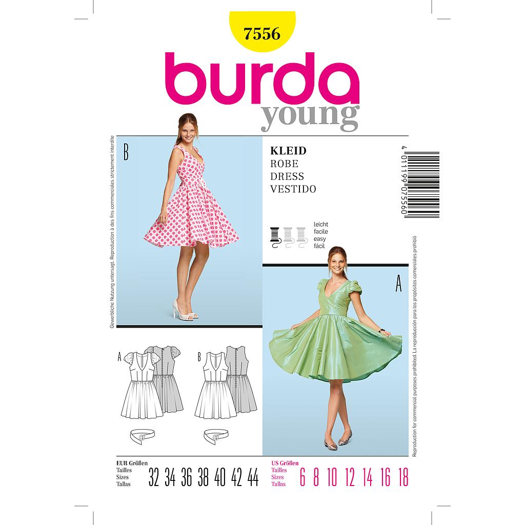 Patron Burda 7556 Robe