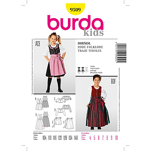 Patron Burda 9509 Kids Robe folklore