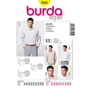 Patrón Nº7045 Burda Style: Camisa de hombre