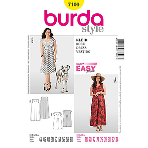 Patron Burda 7100 - Robe femme du 46 au 62