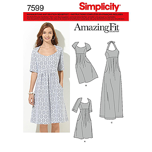 Patrón N°7599.AA Simplicity : Vestido Mujer