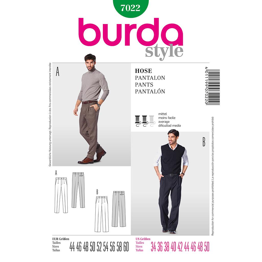 [B7022] Patron Burda 7022 Pantalon