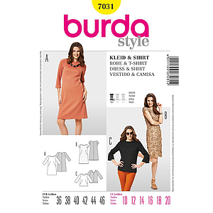 Patrón Nº7031 Burda Style: Vestido y camiseta