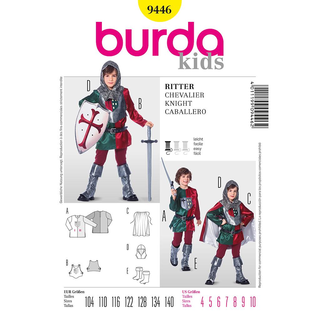 [B9446] Patron Burda Carnaval 9446 - Déguisement Historique de Chevalier enfant