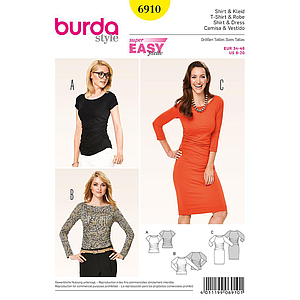 Patrón Nº6910 Burda Style: Camisa y vestido