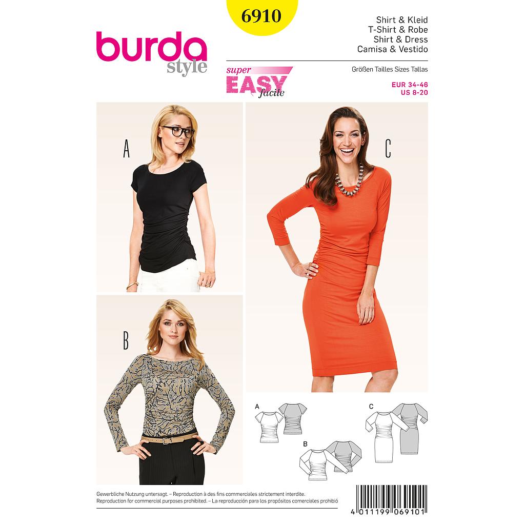 [B6910] Patron Burda 6910 Tee-Shirt et robe
