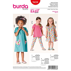 Patrón Nº9438 Burda Kids: Vestido y camiseta