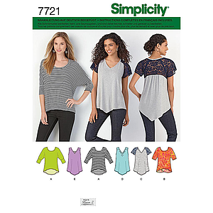 Patrón N°7721.A Simplicity : Camiseta Mujer