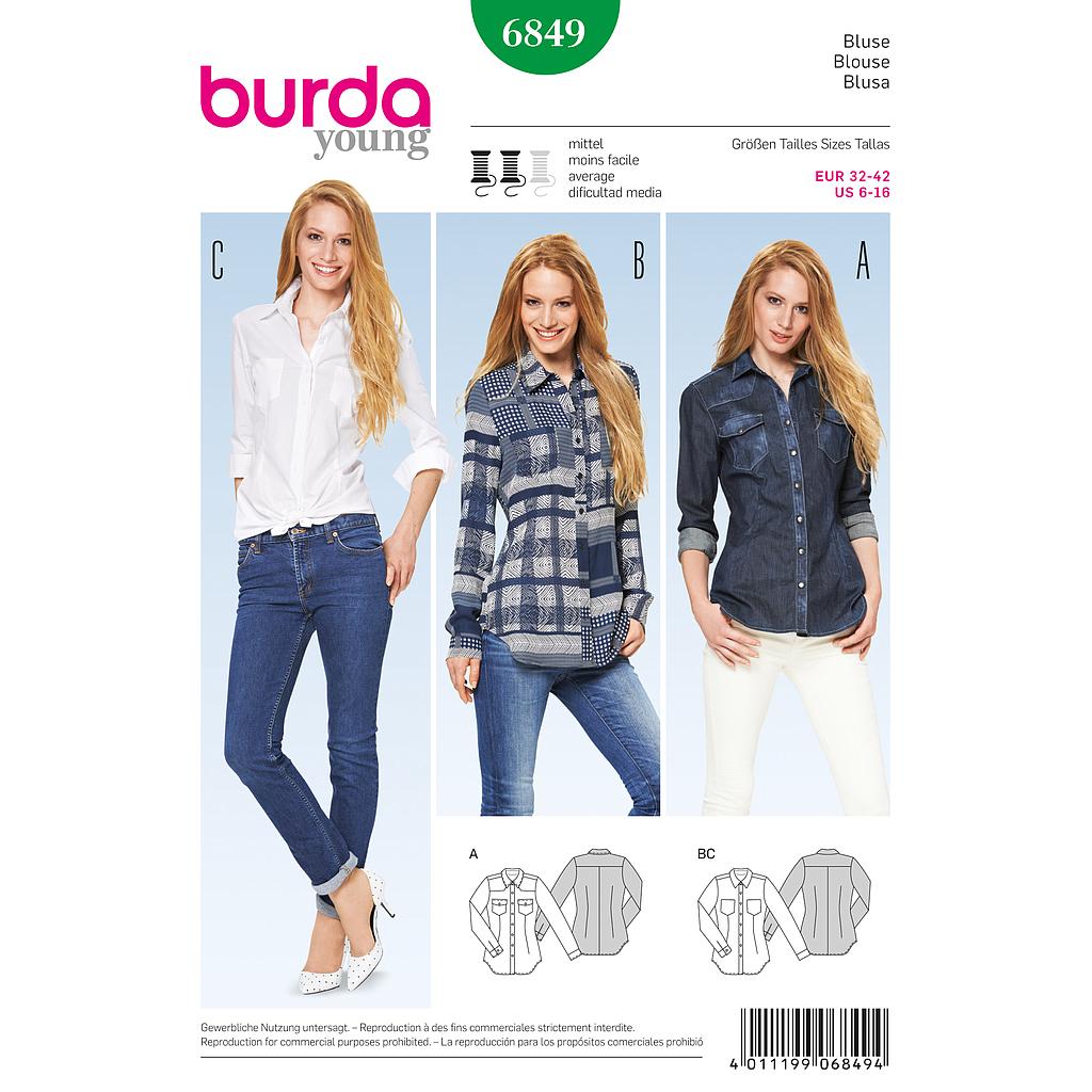 [B6849] Patron Burda 6849 Chemisier