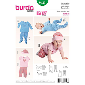Patrón Nº9423 Burda Kids: Coordinados para bebé