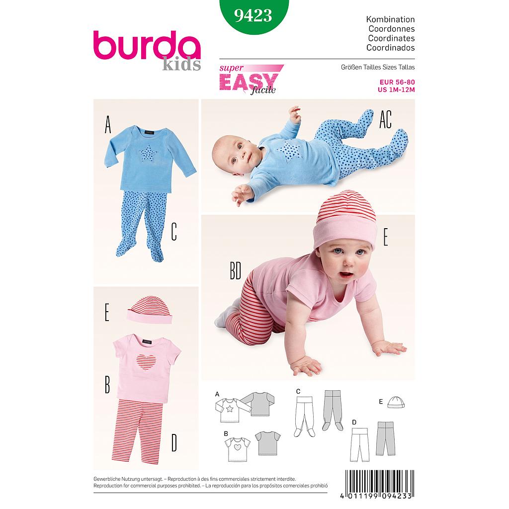 [B9423] Patron Burda 9423 Kids Ensemble bébé