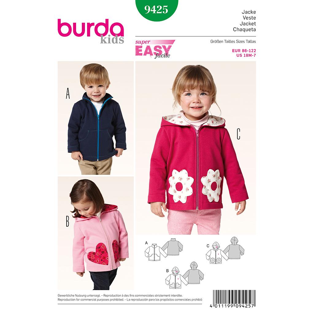 [B9425] Patron N°9425 Burda kids : Veste