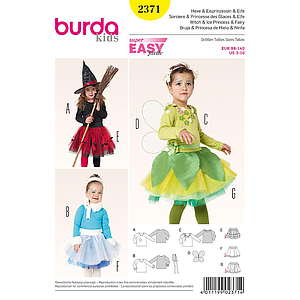 Patrón Nº2371 Burda Carnaval: Bruja. princesa de los hielos y ninfa