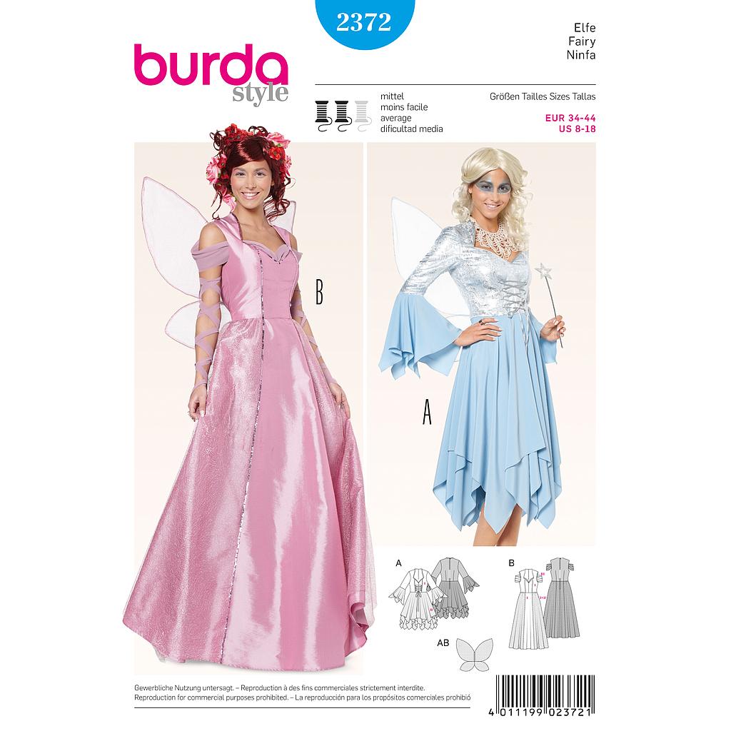 [B2372] Patron Burda Carnaval 2372 - Déguisement Elfe et Fée Femme