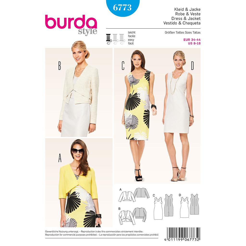 [B6773] Patron Burda 6773 Robe et veste