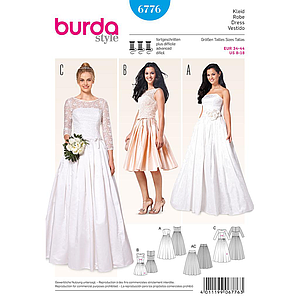 Patron Burda 6776 Robe de mariée et robe de soirée