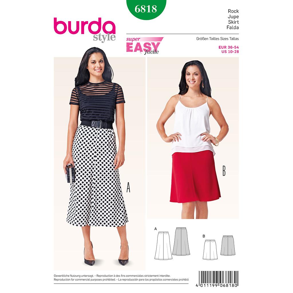 [B6818] Patron Burda 6818 Jupe
