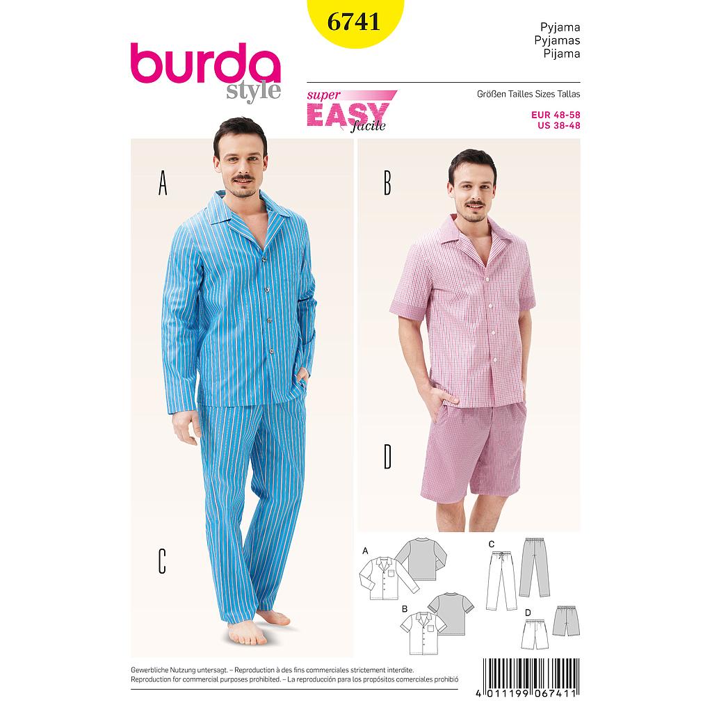 Patron Burda 6741 Pyjama