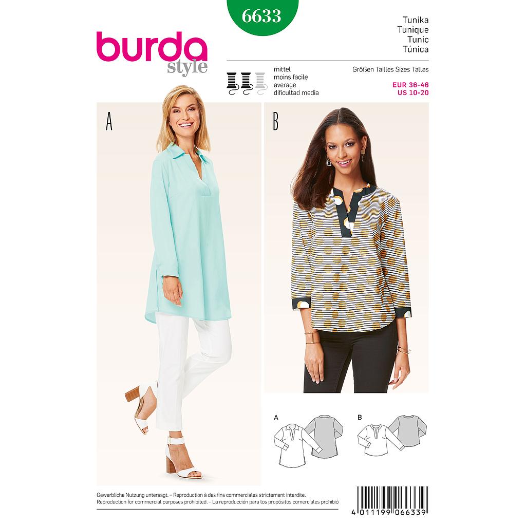 [B6633] Patron Burda 6633 Tunique