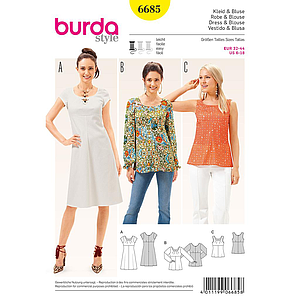 Patrón Burda 6685 Vestido y blusa