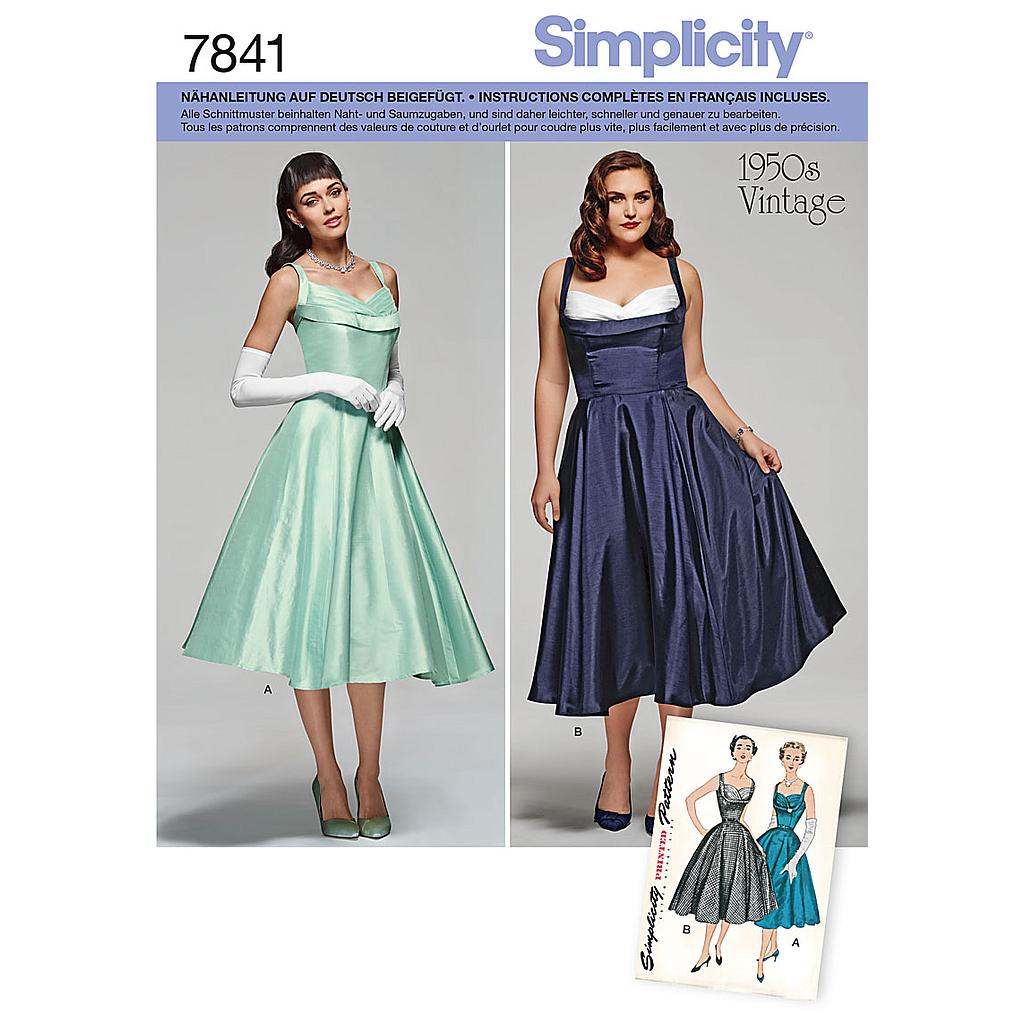 Patron Simplicity 7841 Robe vintage 