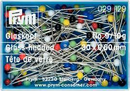 Prym - Épingles tête en verre multicolore n°9 | 30x0,6mm | 10 g