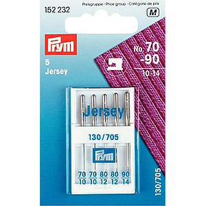 PRYM 152232 - Agujas de coser a máquina, talón plano, Jersey 5pzs