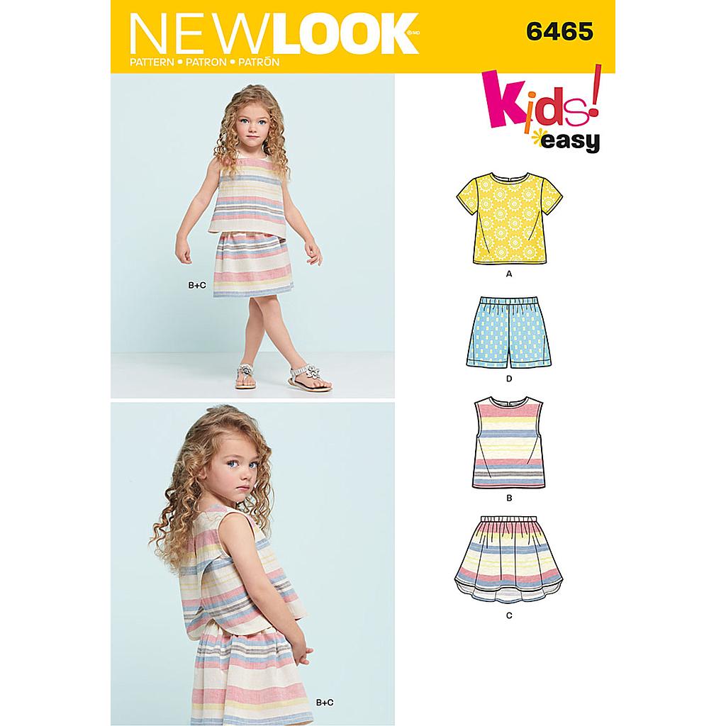 [NL6465] Patron New Look 6465 Ensemble fille