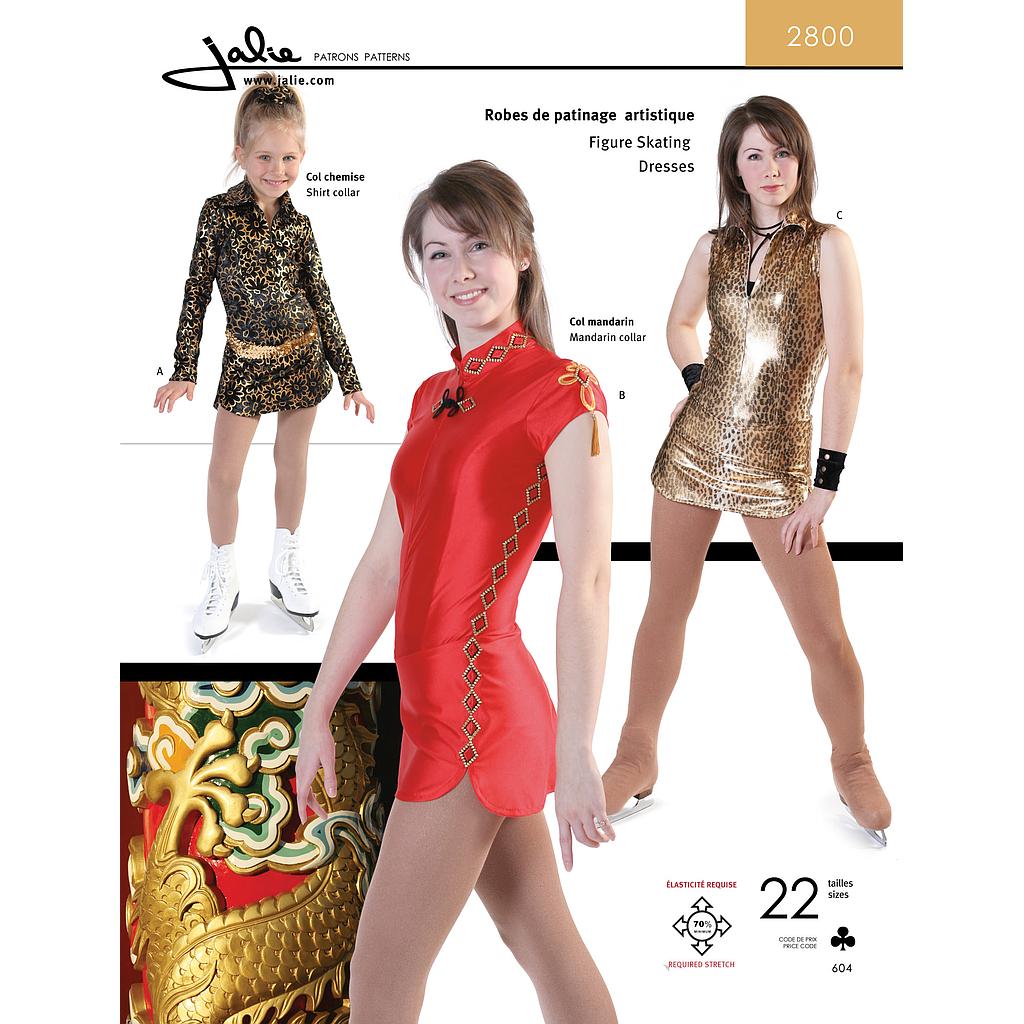 [JAL-2800] Patron Jalie 2800 Robe de patinage artistique (zip au devant)