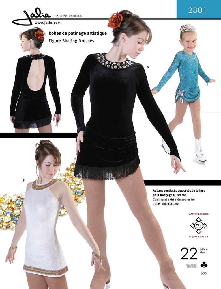 Patron Jalie 2801 Robe de patinage artistique (dos ouvert)