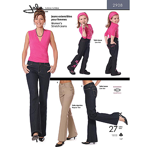 Patron Jalie 2908 Jeans extensibles pour femmes (taille basse ou régulière)