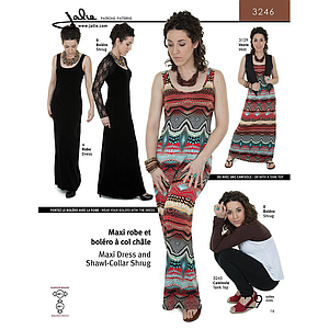 Patron Jalie 3246 Robe maxi et cardigan col châle