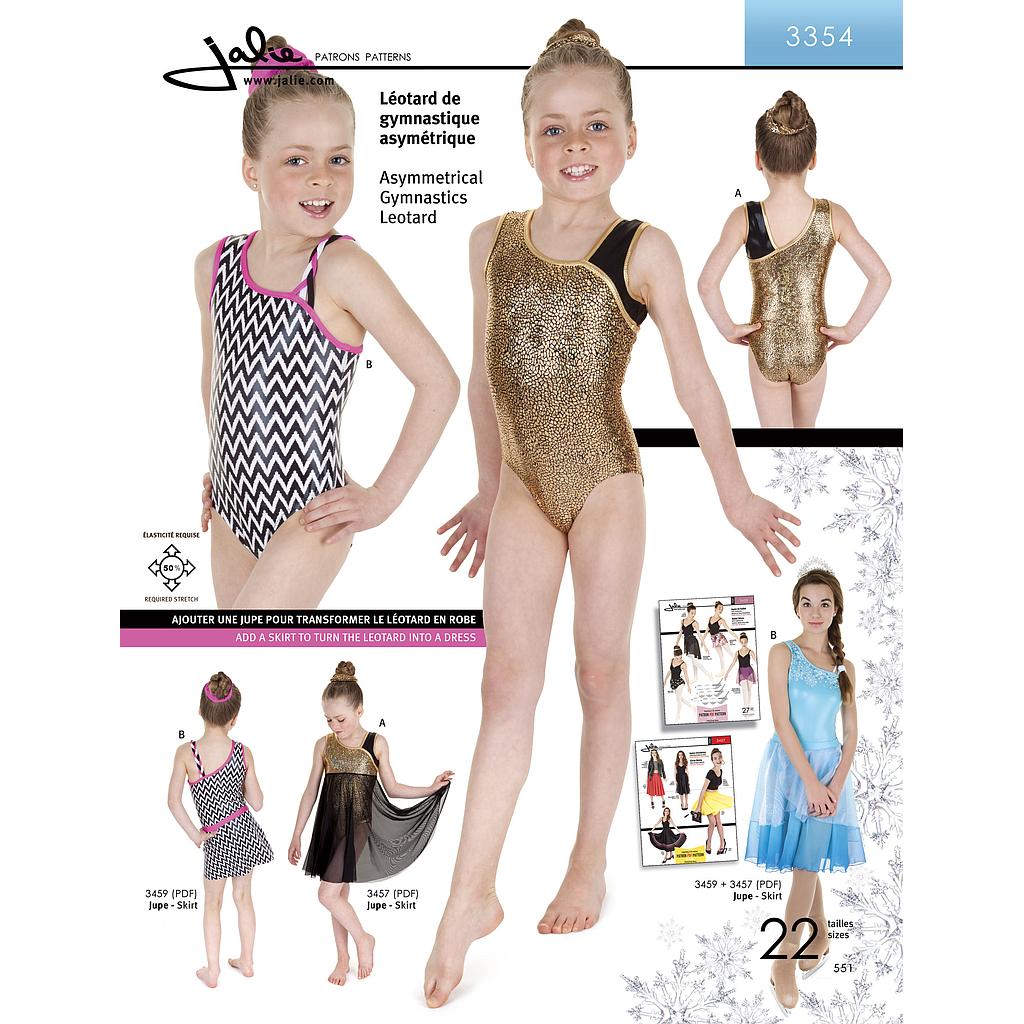 Patron Jalie 3354 Justaucorps de gymnastique asymétrique