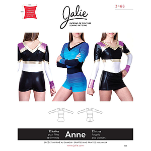 Patrón Jalie 3466 Maillot de cheerleading ANNE