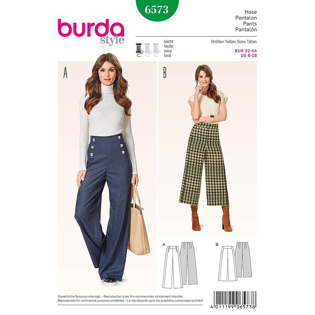 [B6573] Patron Burda 6573 Pantalon