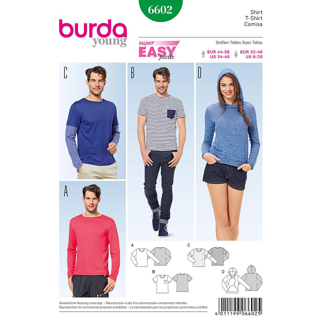 [B6602] Patron Burda 6602 Tee-Shirt