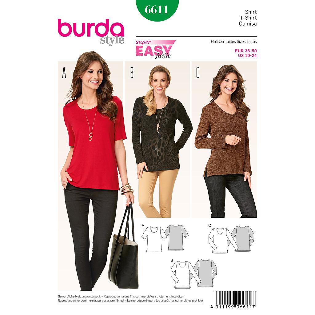 Patrón Burda 6611 Camiseta