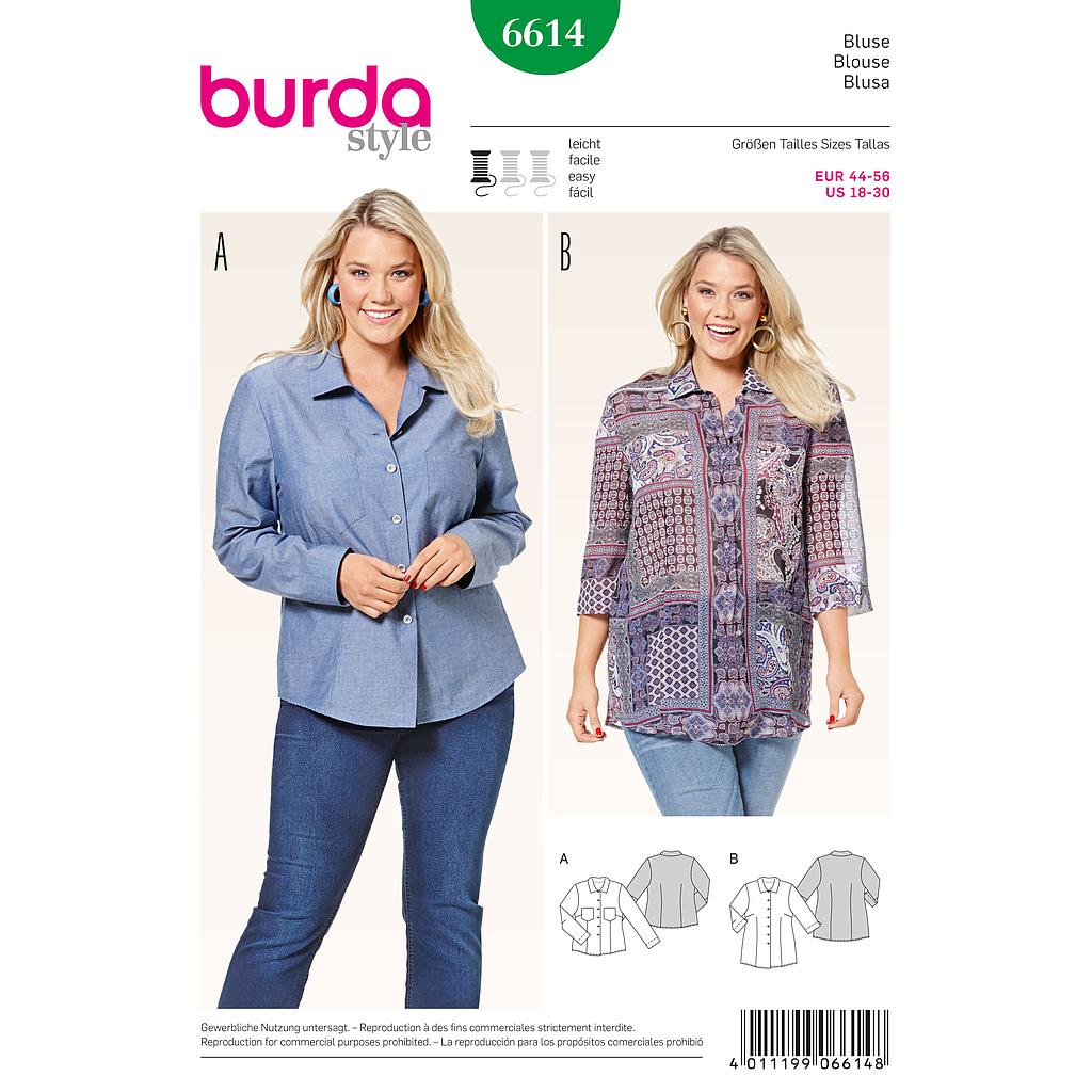[B6614] Patron Burda 6614 Chemisier