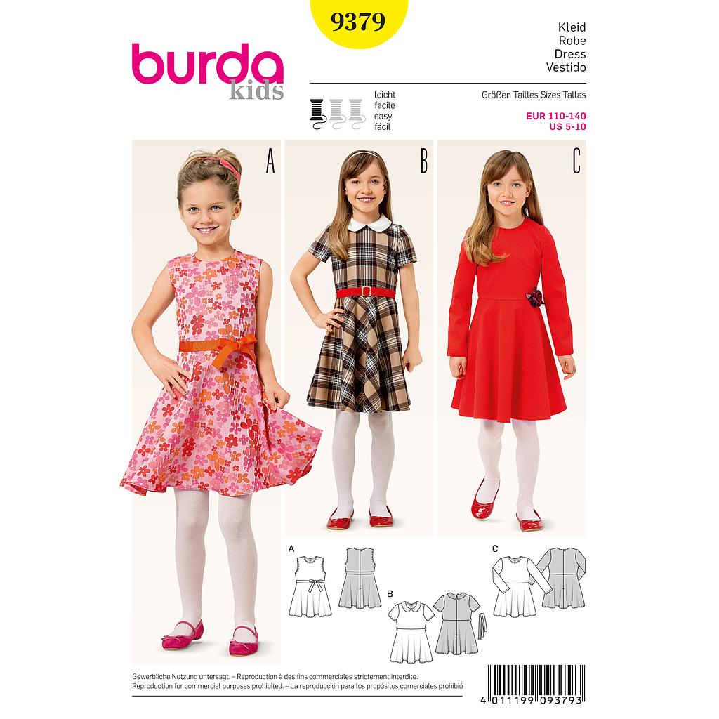 [B9379] Patron Burda Kids 9379 Robe