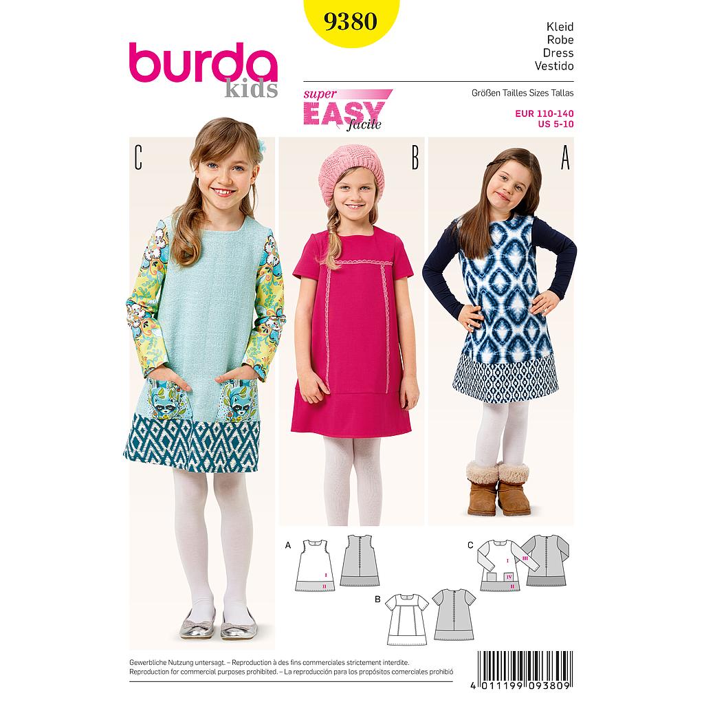 [B9380] Patron Burda Kids 9380 Robe
