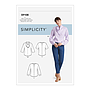 Patron Simplicity 9108 T-shirt ou Sweat Femme avec col foulard détachable - 2XS au 2XL#