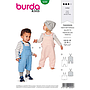 Patron Burda 9295 Salopette bébé short à bretelles - du 56 au 98