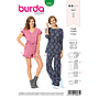 Patron Burda 6261 Pyjama et pyjashort pour femmes de 36 à 46