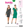 Patron Burda 6211 Robe moulante décolleté cache-cœur - du 36 au 46