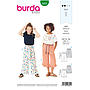 Patron Burda 9302 Pantalon fille léger à coulisse élastiquée ou pantacourt  7/8 - de 6 à 11 ans