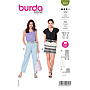Patron Burda 6015 - Pantalon à taille élastique coupe cônique et Short du 36 au 46 (FR)