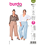 Patron Burda 6019 - Pantalon large à jambe droite du 46 au 56 (FR)