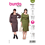 Patron Burda 5966 - Robe avec variantes, encolure carrée et coutures de découpe du 46 au 56 (FR)#