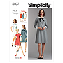 Patron Simplicity 9371 - Robe pour femme et femme avec variations de col, de manchette et de manche 36 au 54 FR